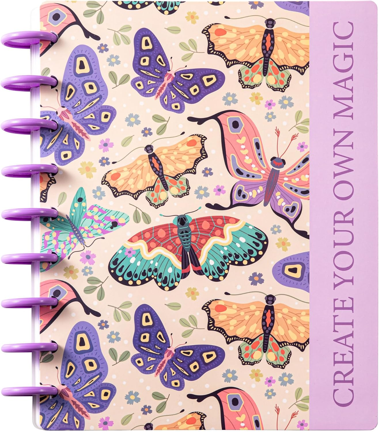 MGGAO Disc-Bound Butterfly Journal Planner for Women & Men, Lined Notebooks, 200 Pages, College Ruled Journals Notebook for School Office
