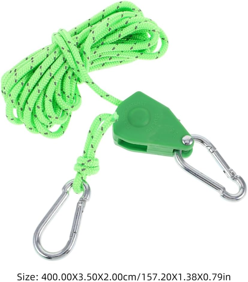 BESPORTBLE Tent Windproof Carabiner Reflective Tent Rope Adjustable Rope Tarp Tie Downs Tent Rope Tensioner Pulley Tent Ropes and Tensioners Camping Rope Stainless Steel Black