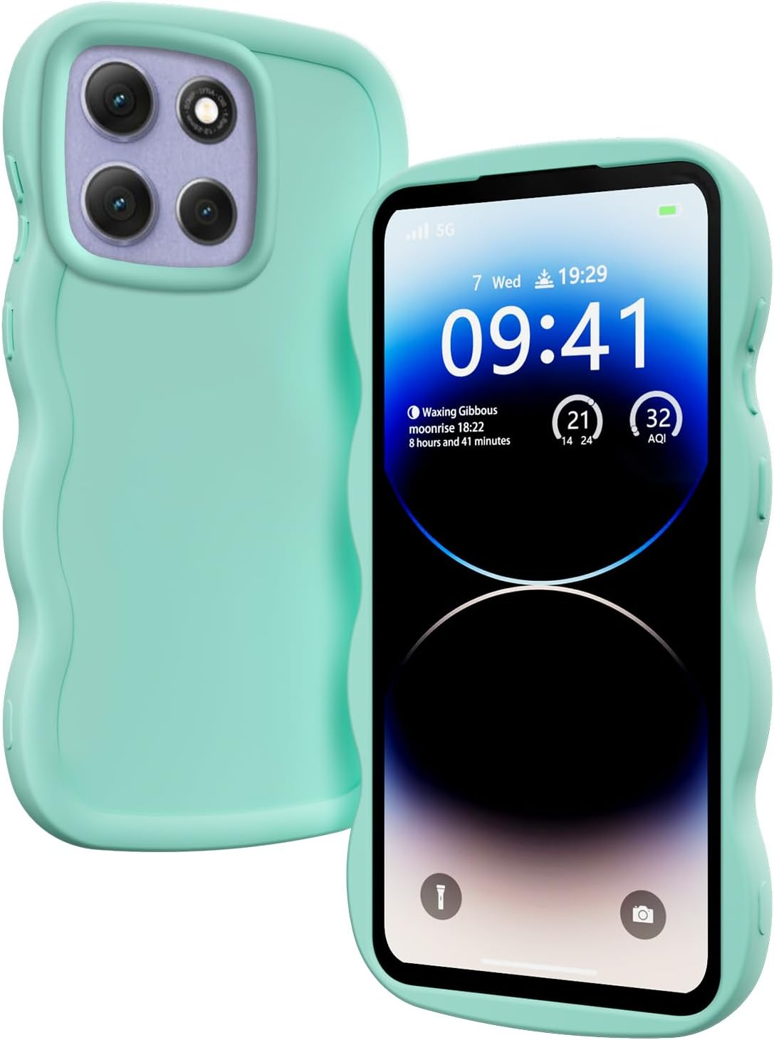 XINYEXIN Liquid Silicone Case for Motorola Edge 60 Fusion/Edge 60, Waves Curly Shape Cute Soft Shockproof Mobile Phone Protective Case - White