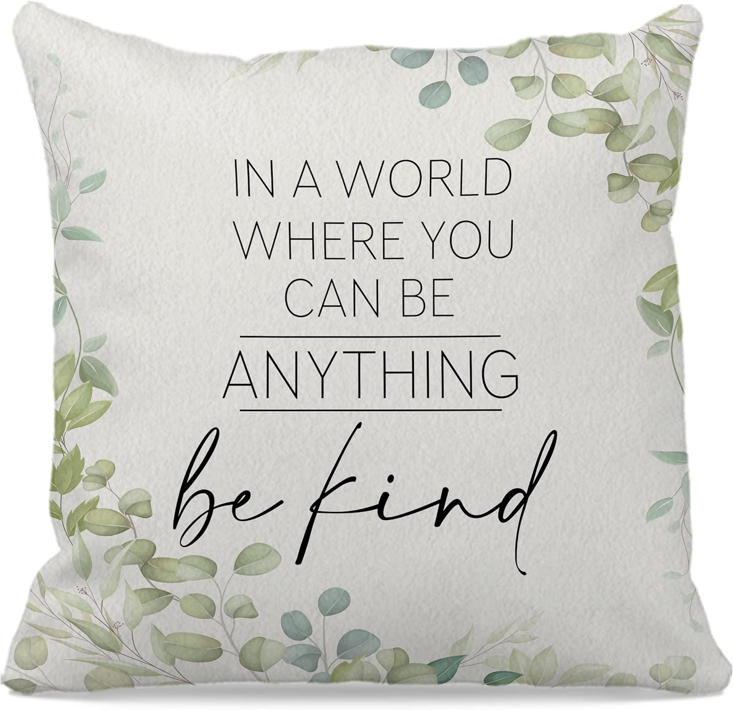 Mental Health Positive Affirmation Gentle Reminders Bontanical Plant Throw Pillow Case 18&Prime;&times;18&Prime;,Cute Potted Plants Decorative Cushion Cover for Therapy Office Counselor Room,Gifts for Teens Women Girls