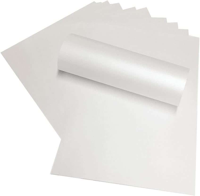 12" X 12" Pearlescent Scrapbooking Paper Decorative 120Gsm Double Sided (Frost White)