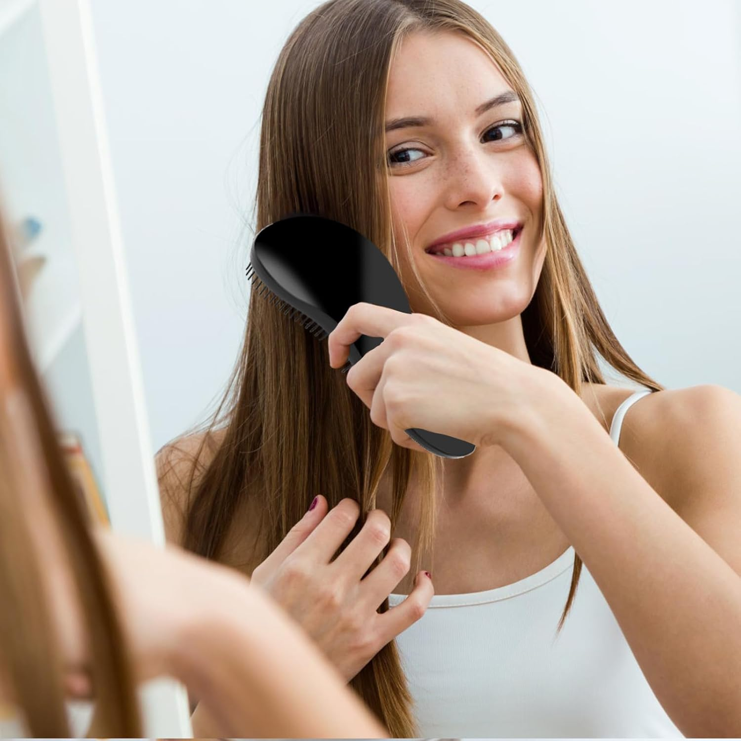 Detangler Brush, Professional Detangler Brush for Hair Detangling - Less Hair Loss, Painless Care for Healthy and Shiny Hair - Suitable for All Hair Types (Black) image number 2