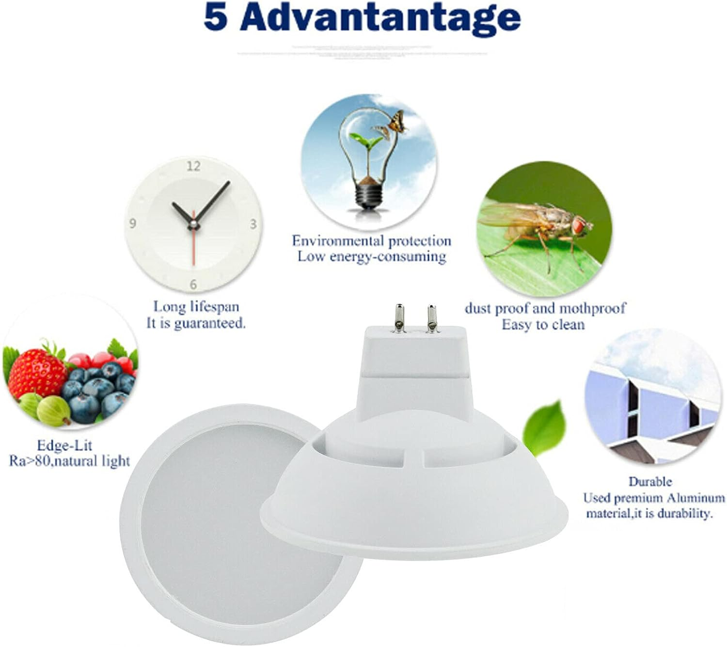 180 Degree Wide Beam Dimmable LED Spotlight Acrylic+Aluminum 10W GU10 MR16 220V&mdash;240V Bedroom Desk Lamp Bulb White Spotlight (6Pcs) - Cool White image number 5