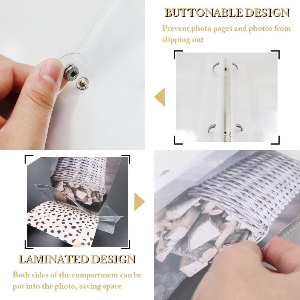 Clear Small Photo Album for 4&times;6In Photos, Loose-Leaf Photo Book, Small Brag Book with 25 Clear Inner Pages, Holds 50 Photos, Style A image number 3