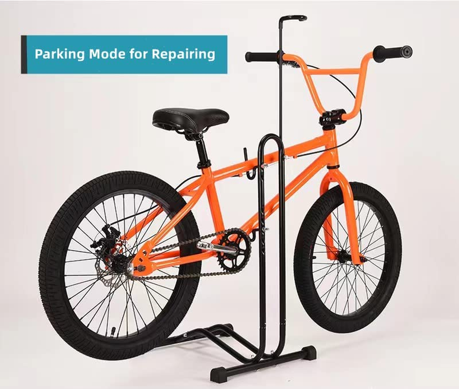 COMINGFIT Bicycle Stand, Premium Quality Vertical & Horizontal Adjustable Bicycle Floor Parking Rack, Fat Bike Stand Racks, Space-Saving Rack, Multi-Use Freestand Rack Indoor Outdoor Garage Storage image number 6