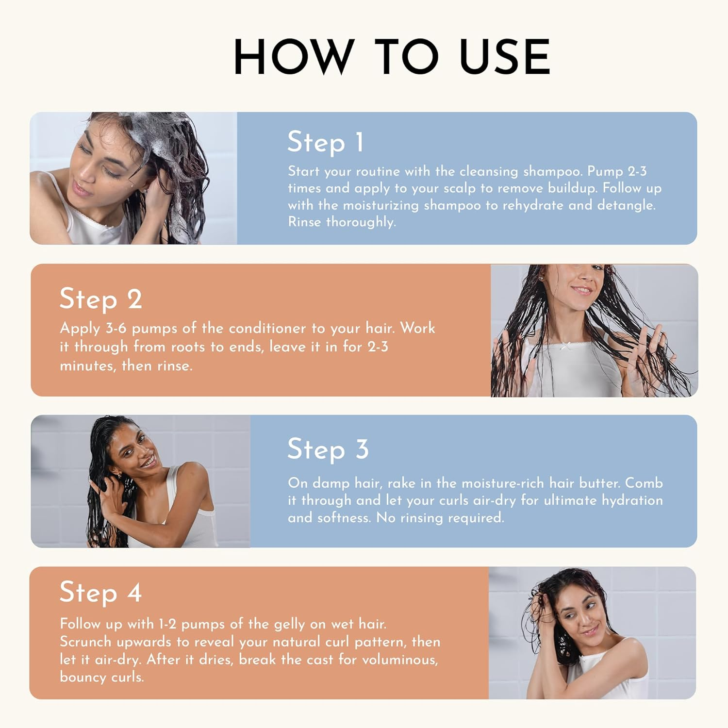 Fix My Curls 5 Steps Moisture Bundle with Cleansing Shampoo, Everyday Moisturizing Shampoo, Flax Seed Gelly and Hair Butter for Curly and Wavy Low Porosity 3A to 4A Curls 50 G Each image number 3