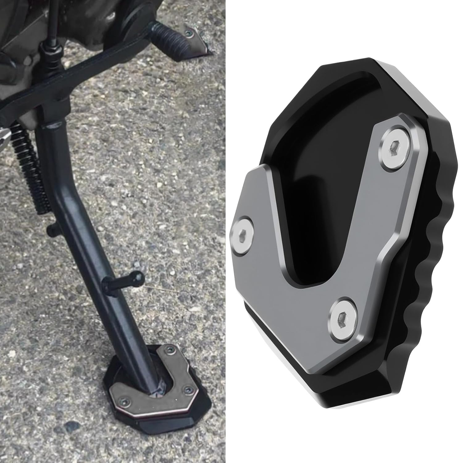 Emagtech Side Stand Extension Plate Titanium Compatible with Honda Transalp XL750 image number 2