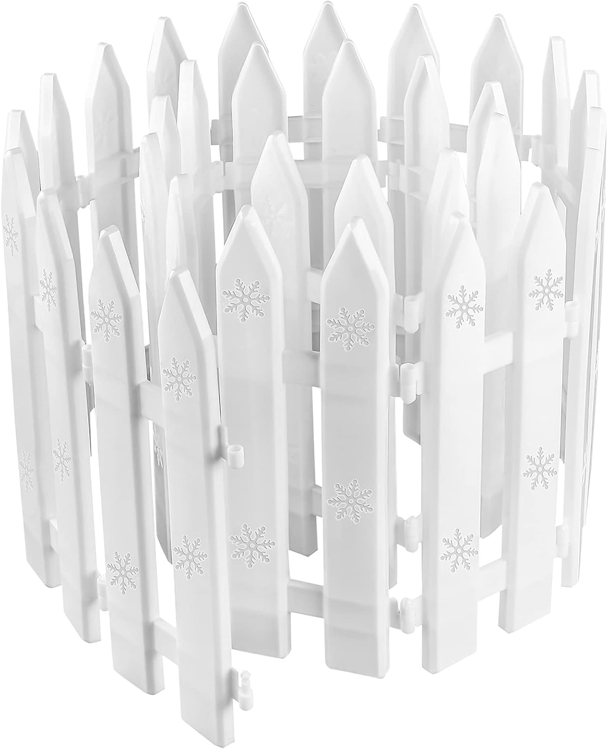 MCEAST 16 Pieces White Plastic Traditional Christmas Tree Fences, 4.6 X 12 Inches, Ideal for Home, Wedding, Fairy Garden, Party image number 2