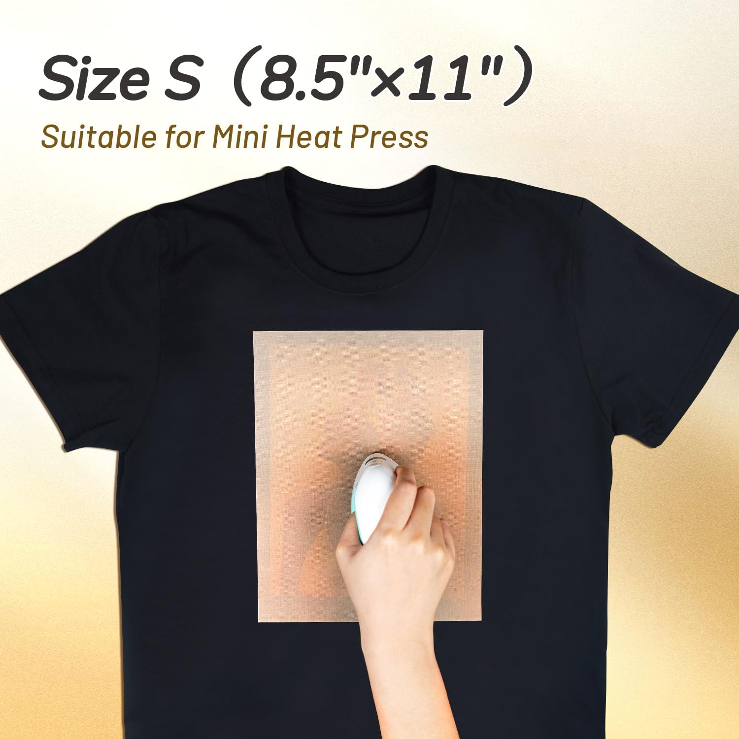 Transourdream 3 Pack PTFE Teflon Sheets Size S 8.5 X 11 for Mini Heat Press Heat Resistant Craft Mat Sublimation Paper and Heat Transfer Paper Reusable image number 4