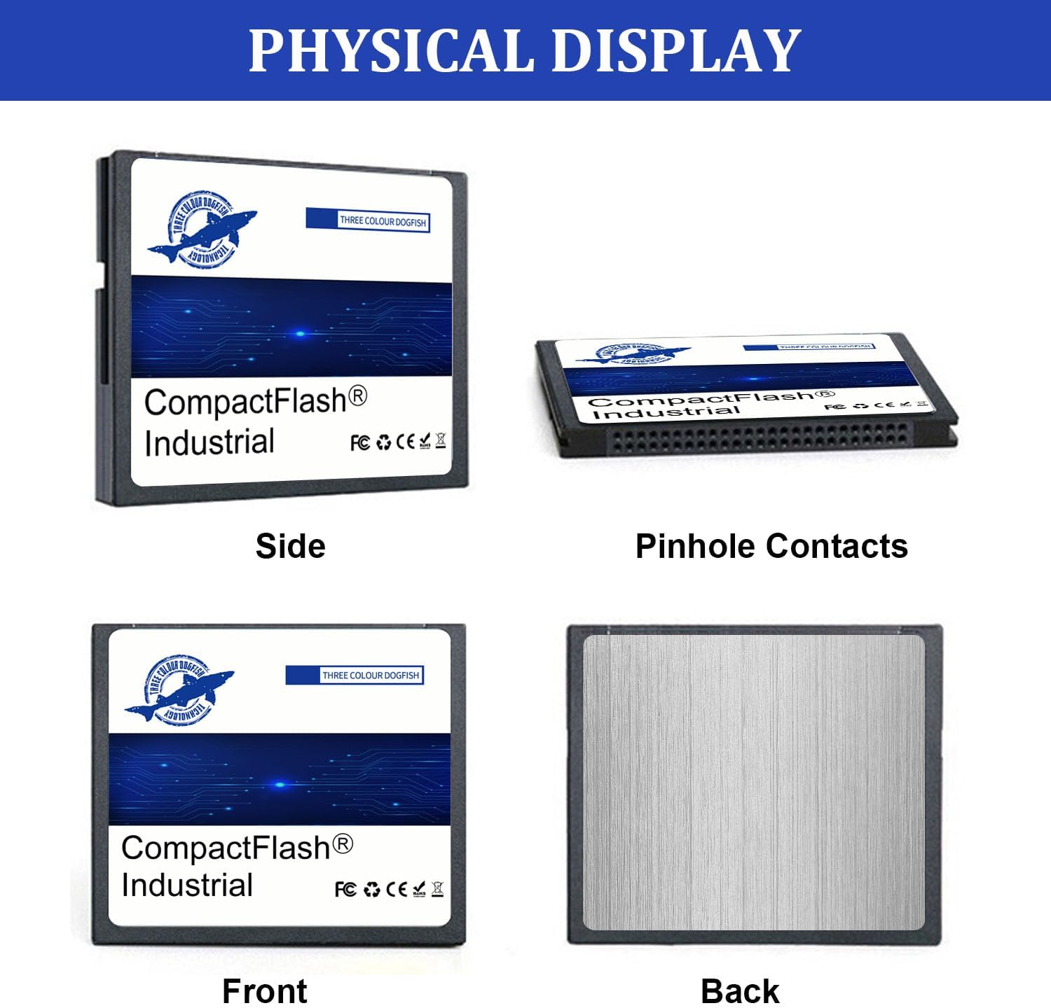 Dogfish 2GB 2Pack Compact Flash Memory Card High Performance Industrial CF Type I Card FAT16 for Industrial Equipment and Vintage Digital Cameras