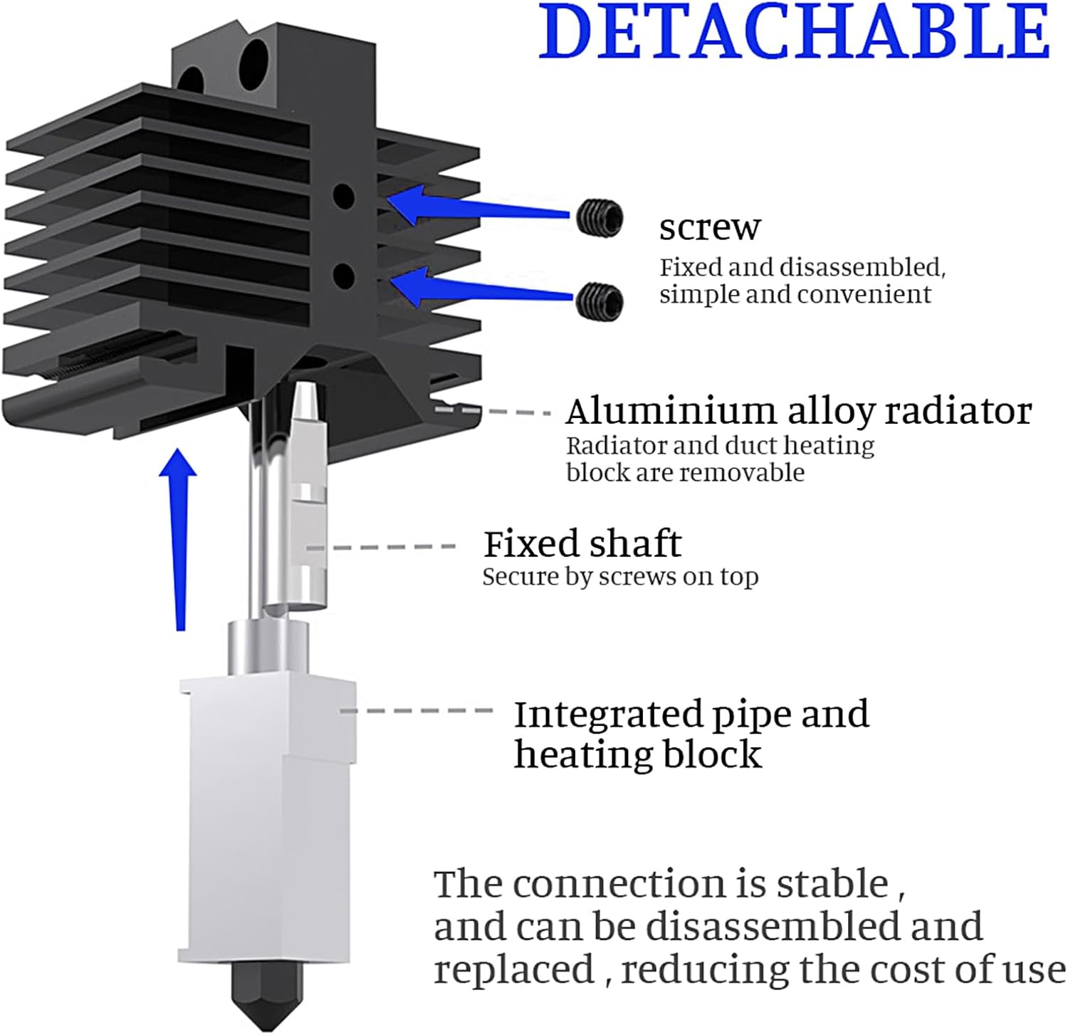 Twotrees Upgraded Hotend Kit with Plated Copper Heater Block Heatbreak High Temperature 500℃ with 32 Extra Nozzle and 1Pc Silicone Cover Compatible with Bambu Lab X1 Carbom Combo P1P 3D Printer image number 4
