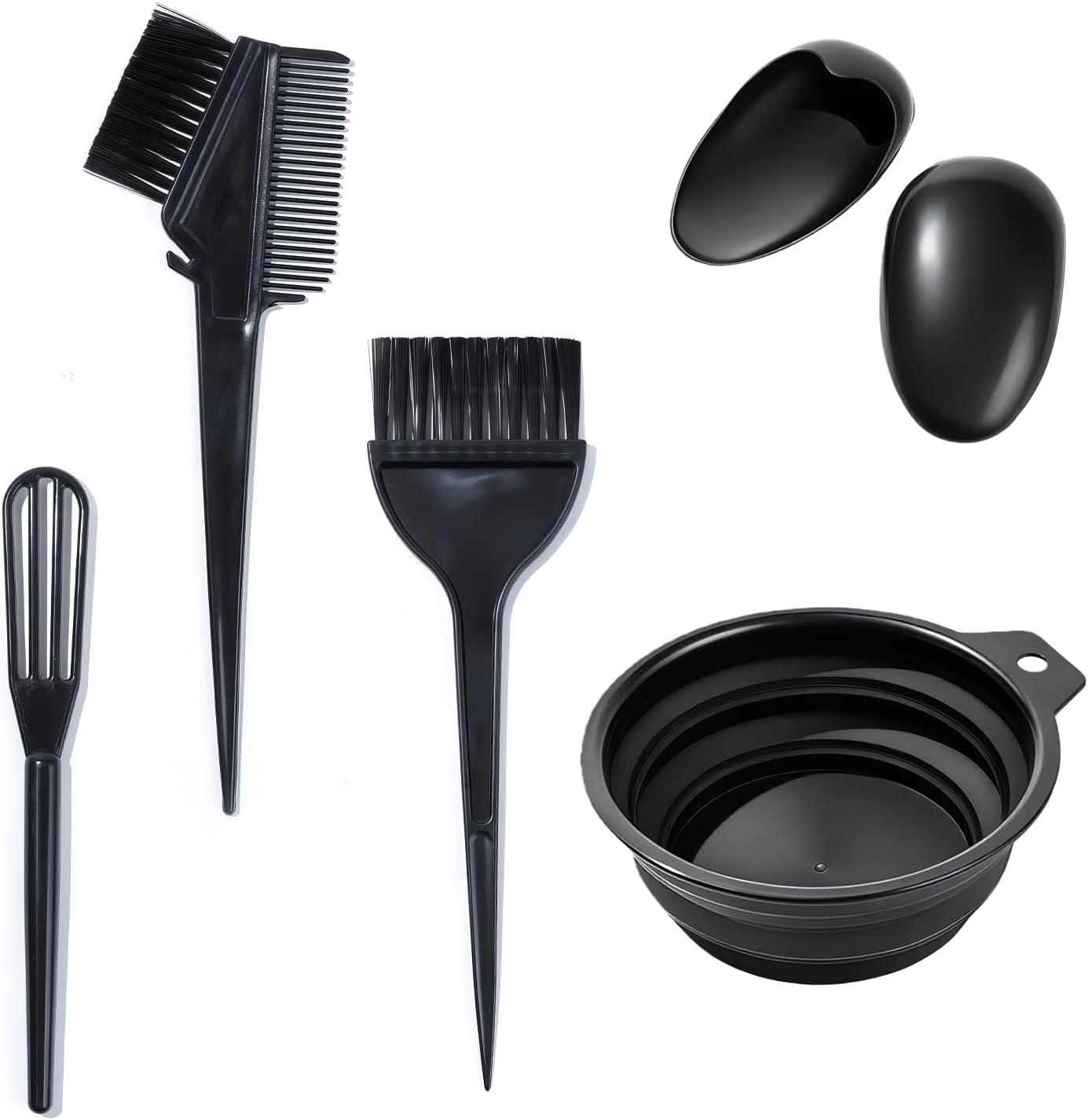 Professional Hair Dye Mixing Bowl and Brush Set 5-Piece with Graduated Brush Applicator and Earmuffs for Home Salon Use on All Hair Types for Men and Women image number 3