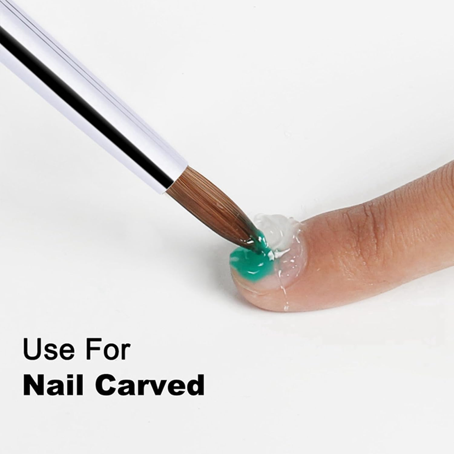 2Pc Kolinsky Sable Acrylic Nail Brush with Liquid Glitter for Nail Art Tool 10 image number 1