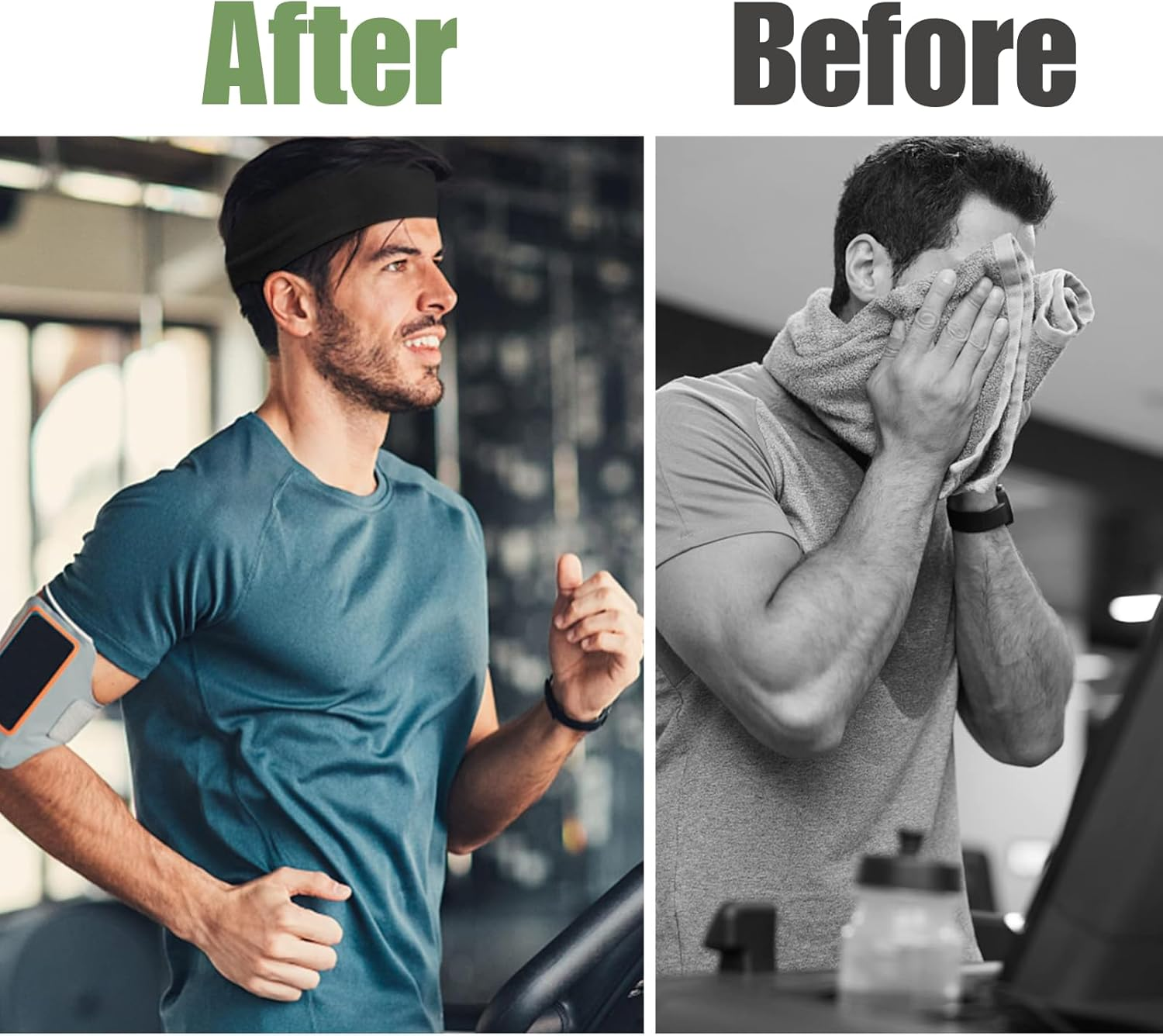 Sports Headband for Men, JOMWEN Moisture Wicking Breathable Sweatband, Reused & Washed Headband Sweat Bands for Running Cycling Yoga Fitness Workout image number 3