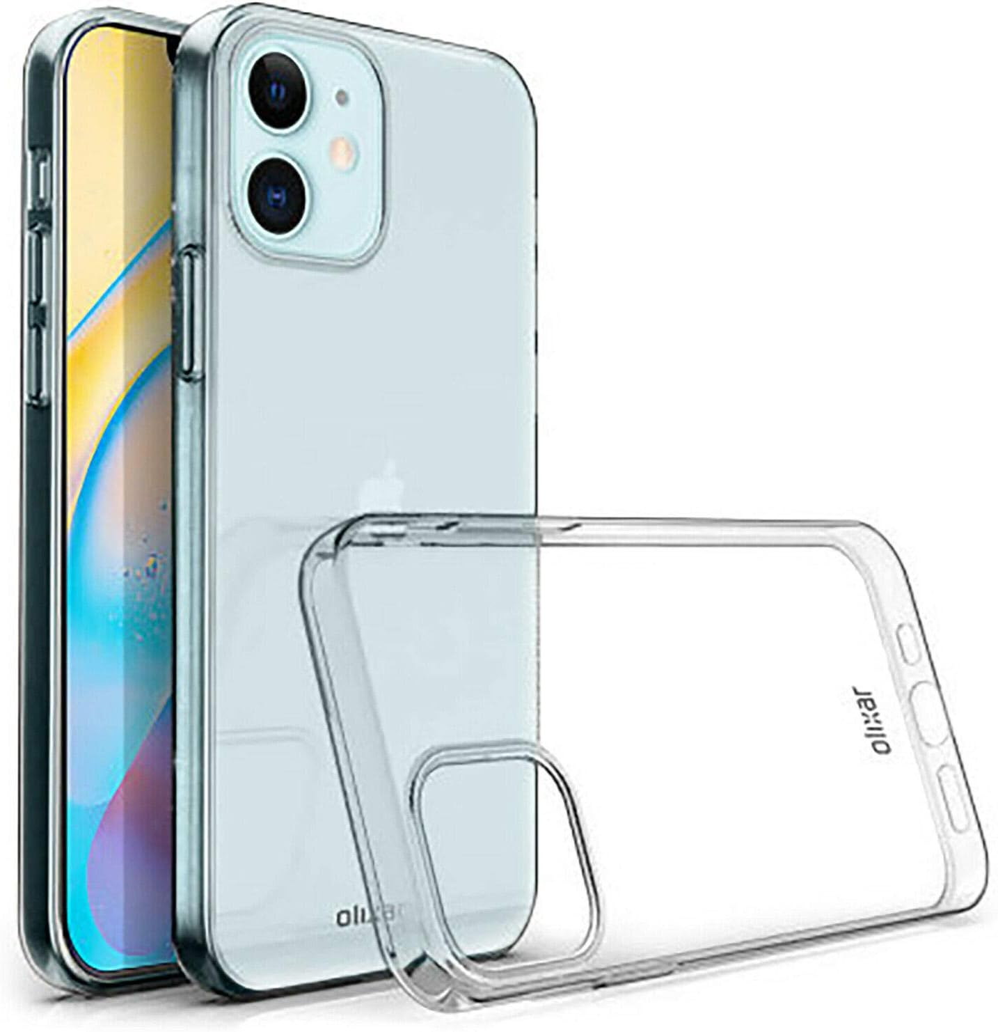 Slim Transparent Clear Bumper Cushion Back Case Cover for Apple Iphone 12 Mini image number 2