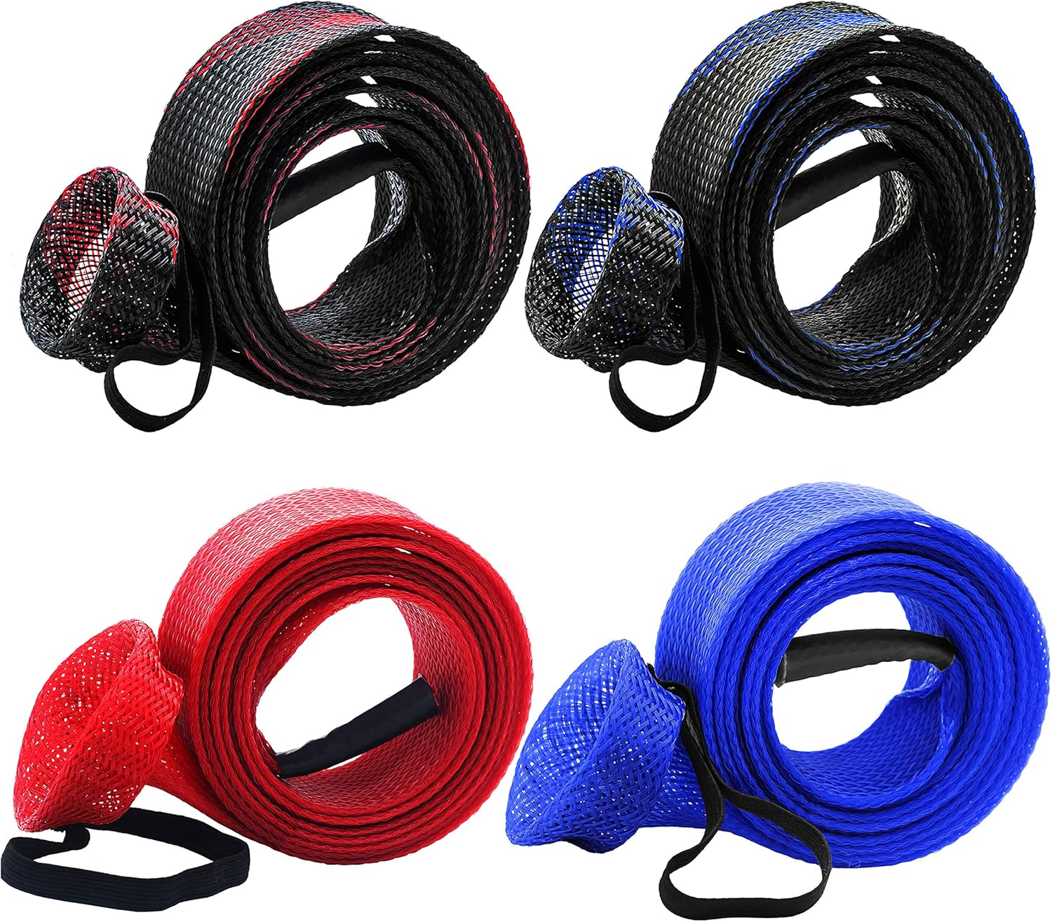 Beetwo Fishing Rod Cover, 4 Pack Rod Sleeve Sock Pole Glove Protector with Lanyard for Fly, Spinning, Casting, Sea Fishing