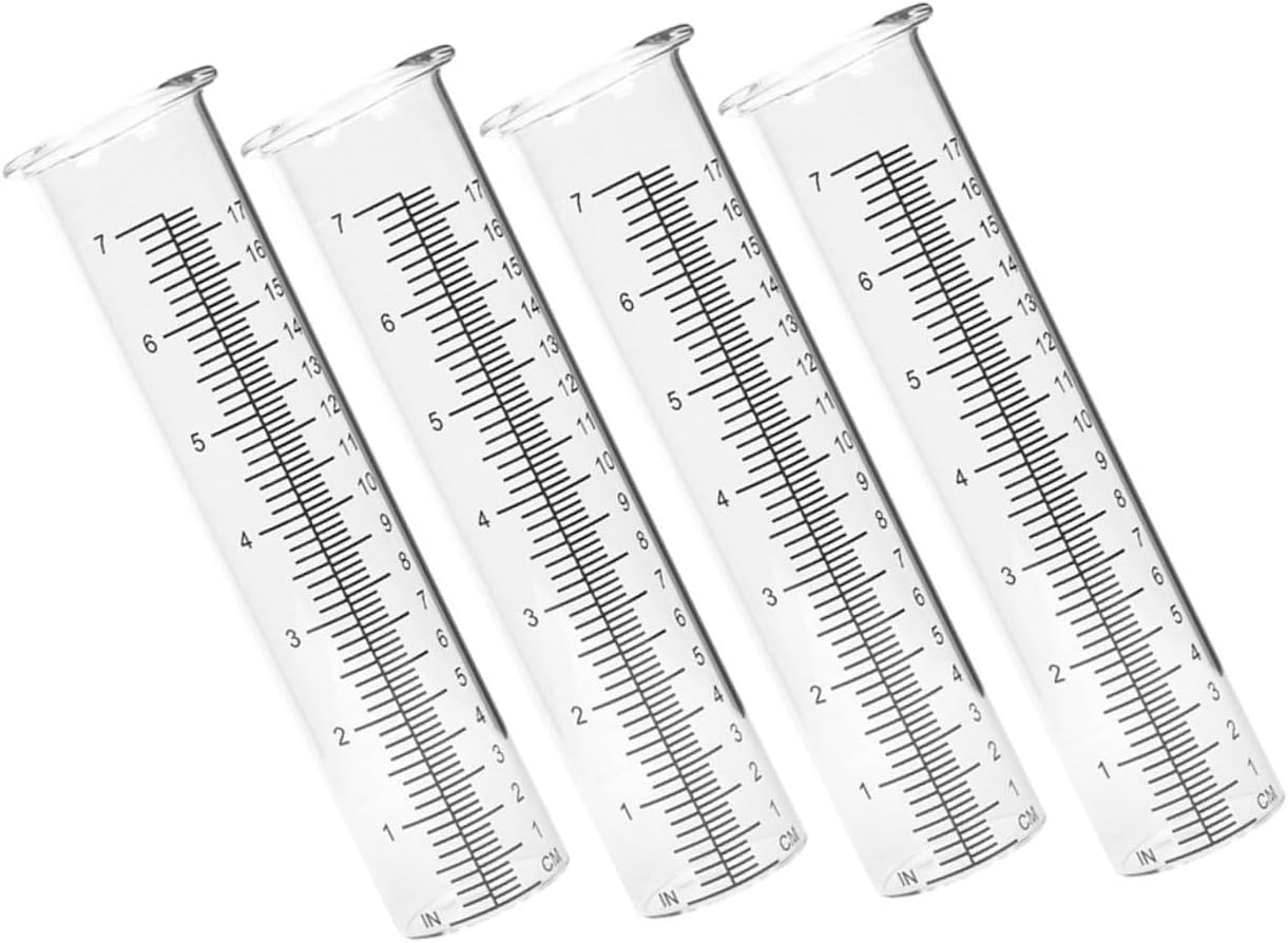 Abaodam 4Pcs Glass Rain Gauge Tubes with Scale Design Transparent Rain Measuring Tools for Outdoor Accurate Precipitation Measurement and Wear-Resistant image number 4