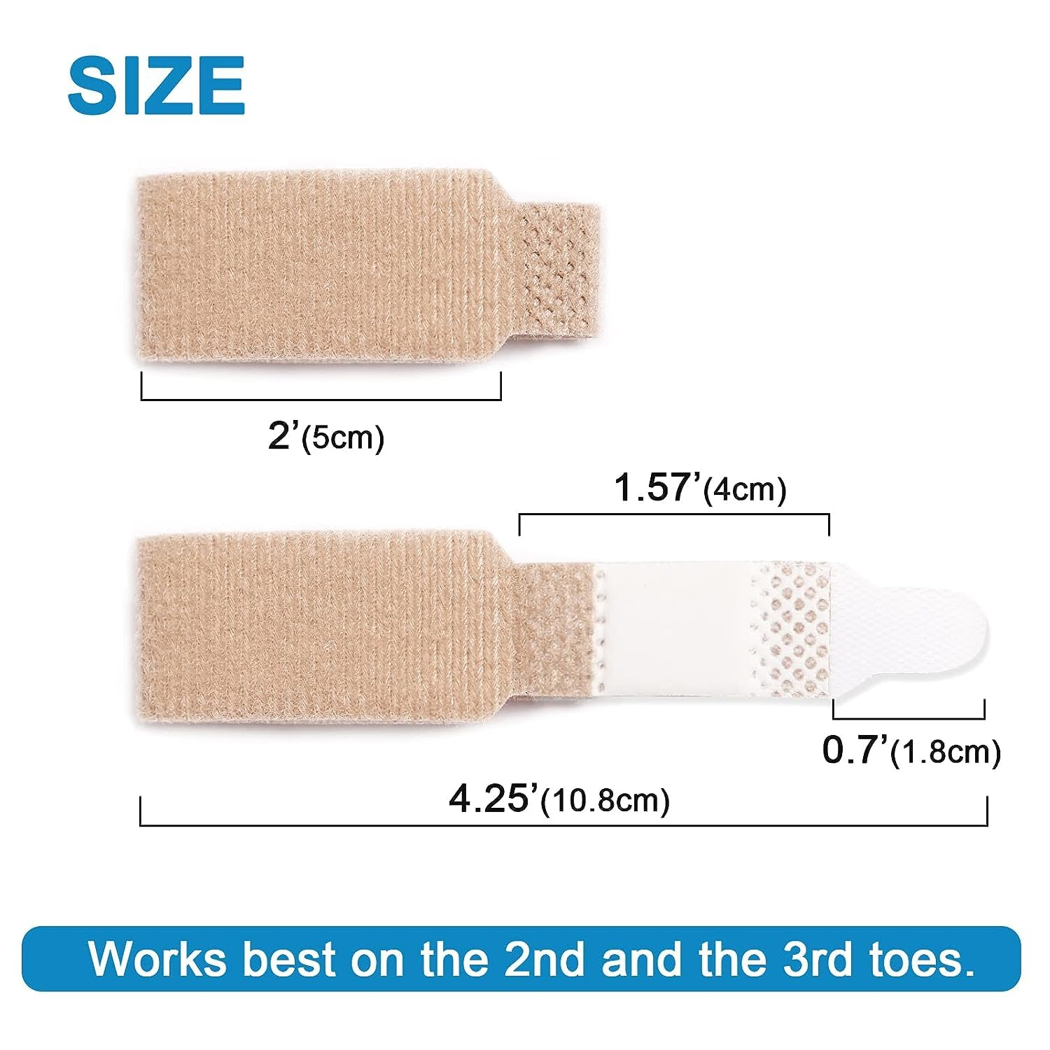 Hammer Toe Straightener, 10Pcs Toe Cushioned Bandages, Toe Finger Buddy Bands,Toe Straightener Toe Protector Wraps Toe Splints Bent Toes Corrector Toe Separators,Broken Toe Splint Wraps Finger Loops image number 5