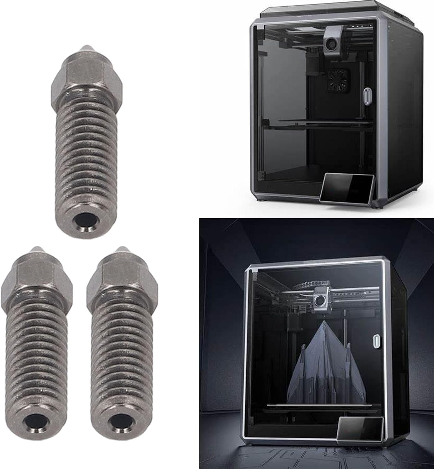 Phefop Printer Extruder Nozzle Kit for Sovol SV06 plus - High Nozzle Kit - Hardened Steel 3Pcs (1.75/0.6Mm) image number 1