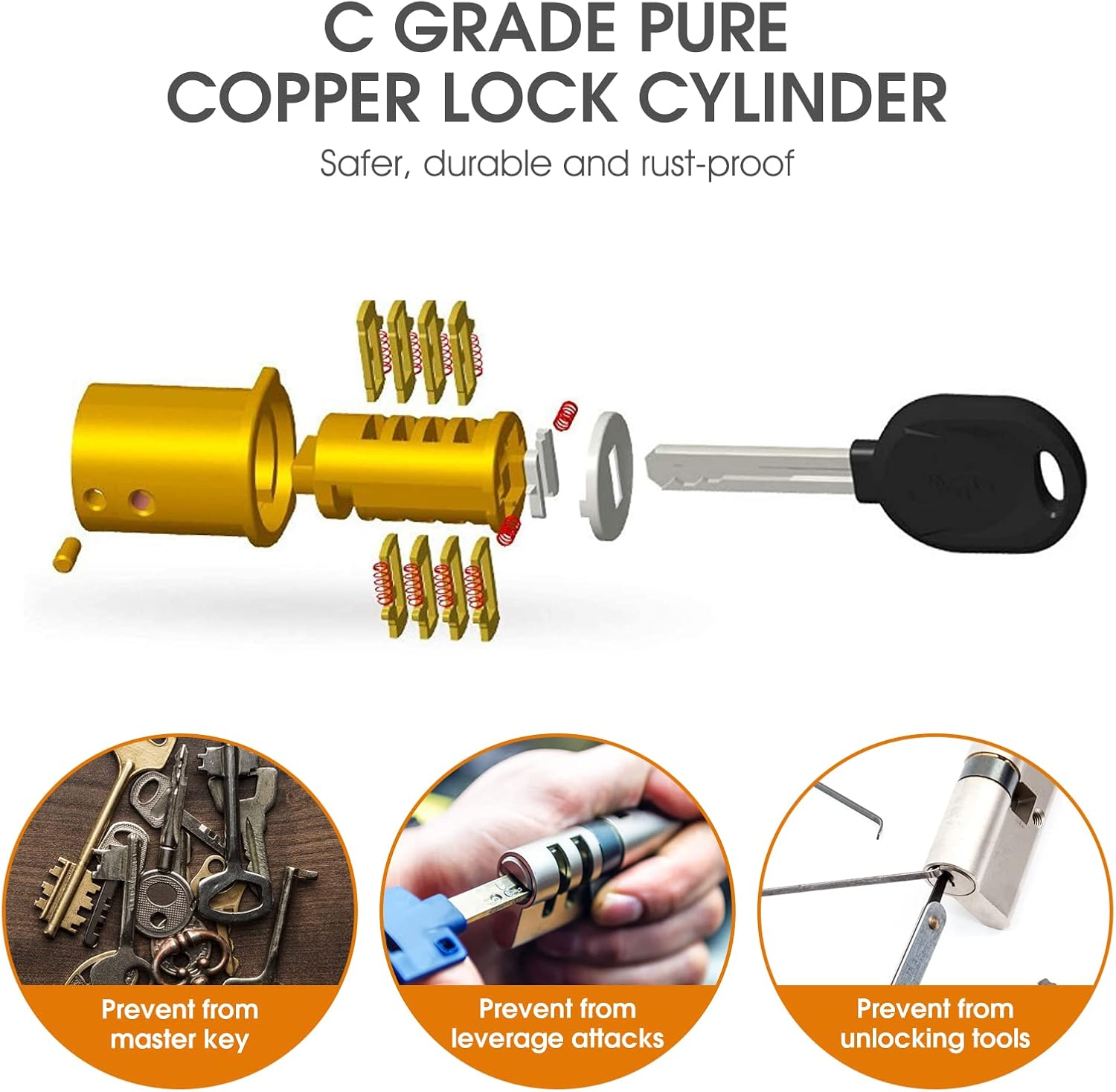 ICOCOPRO Folding Lock, 85 Cm Bicycle Lock with Key & Holder, Bicycle Lock High Security with 26 Steel Segments, E Scooter Lock Bicycle Locks for Mountain Bike/Road Bike/Bmx/Mtb