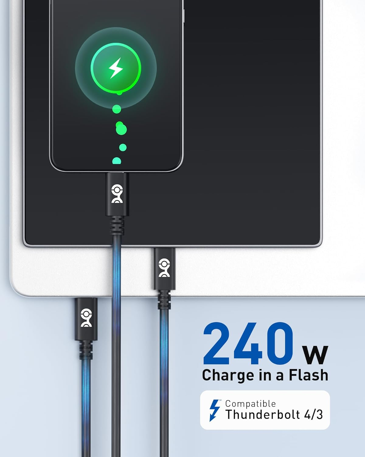 Cable Matters [USB-IF Certified] 240W USB C Cable - 1M, up to [240W Charging, 480Mbps], No Video Support, USB C Charger Cable/Usbc Charging Cord for Macbook/Ipad Pro/Xps/Surface Pro, Black image number 5