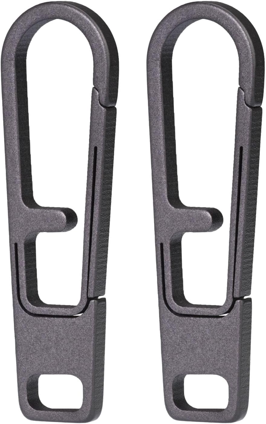 Heavy Duty Titanium Zipper Pull Replacement Set, Durable Zipper Handle Fixer for Backpacks, Luggage, Jackets (Zp1-2Pcs-Gray)