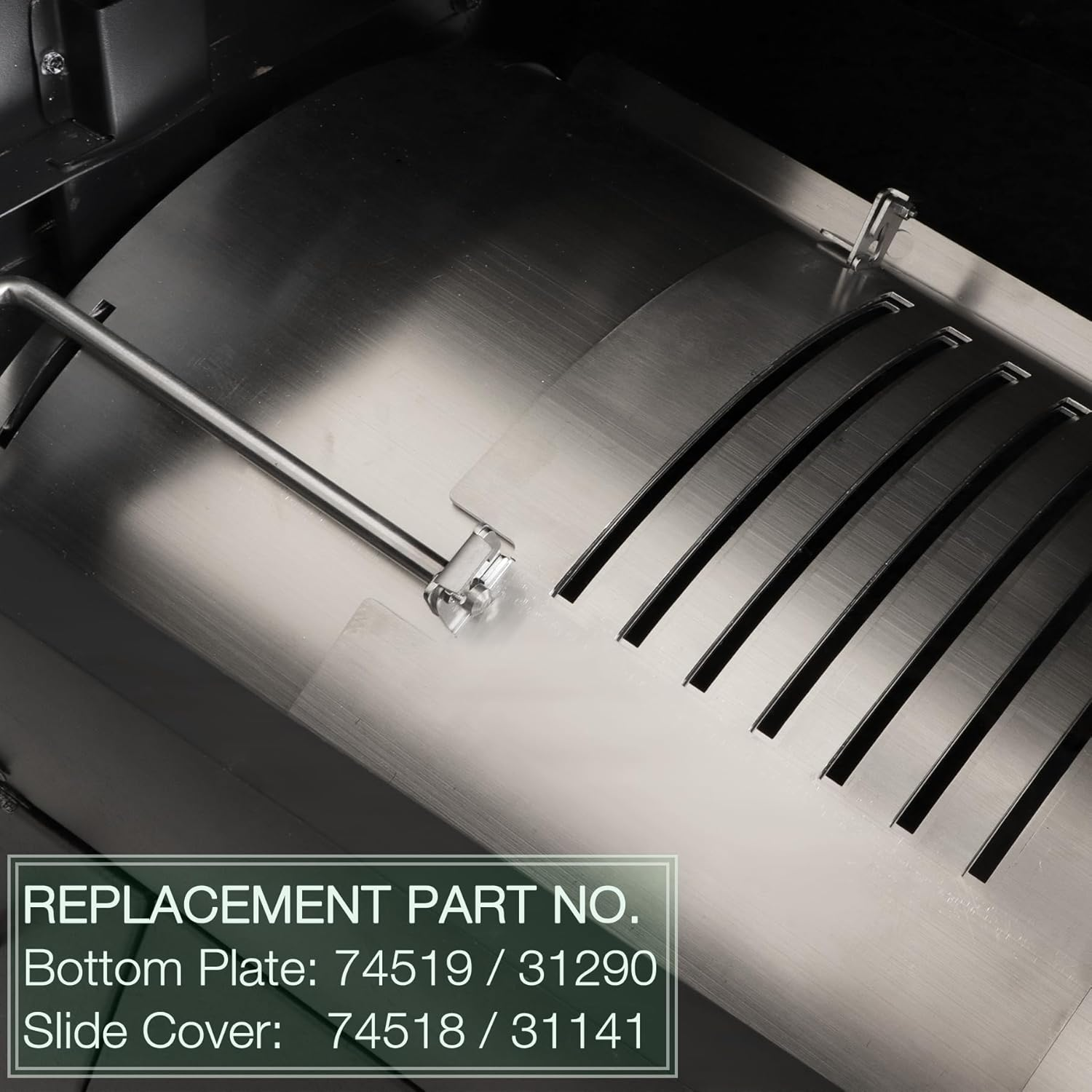 Flame Broiler Kit for Pit Boss 850 820 Series Pellet Grills Replacement Parts Pitboss Diffuser Heat Deflector Plate Slide Cover 74518 N Bottom Plate 74519 Smoker BBQ Accessories image number 6