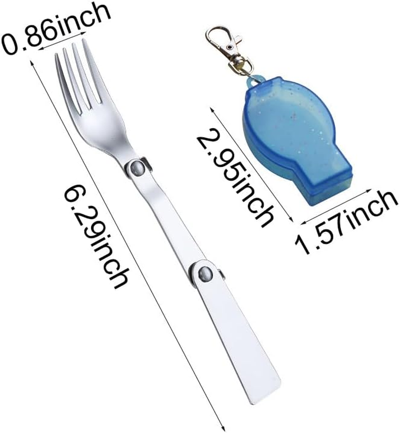 Silverware Folding Forks with Case - Portable, Foldable Travel & Camping Forks - Collapsible Pocket Fork with Storage Box - Retractable Salad & Dinner Fork - Compact Picnic & Hiking Fork image number 3