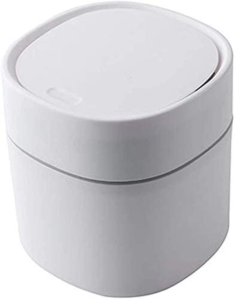 Mini Recycle Bin Plastic Trash Can Creative Desktop Trash Can with Lid Small Home Office Cleaning Trash Can Button Desktop Storage Trash Can image number 2