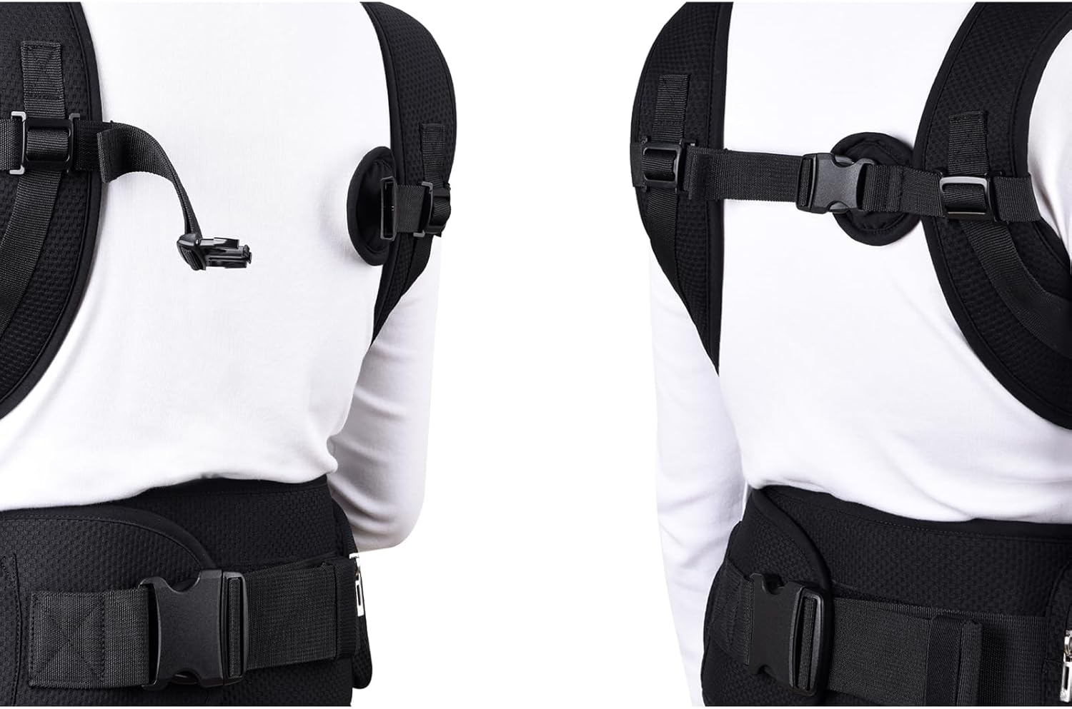 Bebamour Mesh Newborn Baby Carrier Front and Back Carry Baby Newborns to Toddler Baby Hip Carrier (Black) image number 6