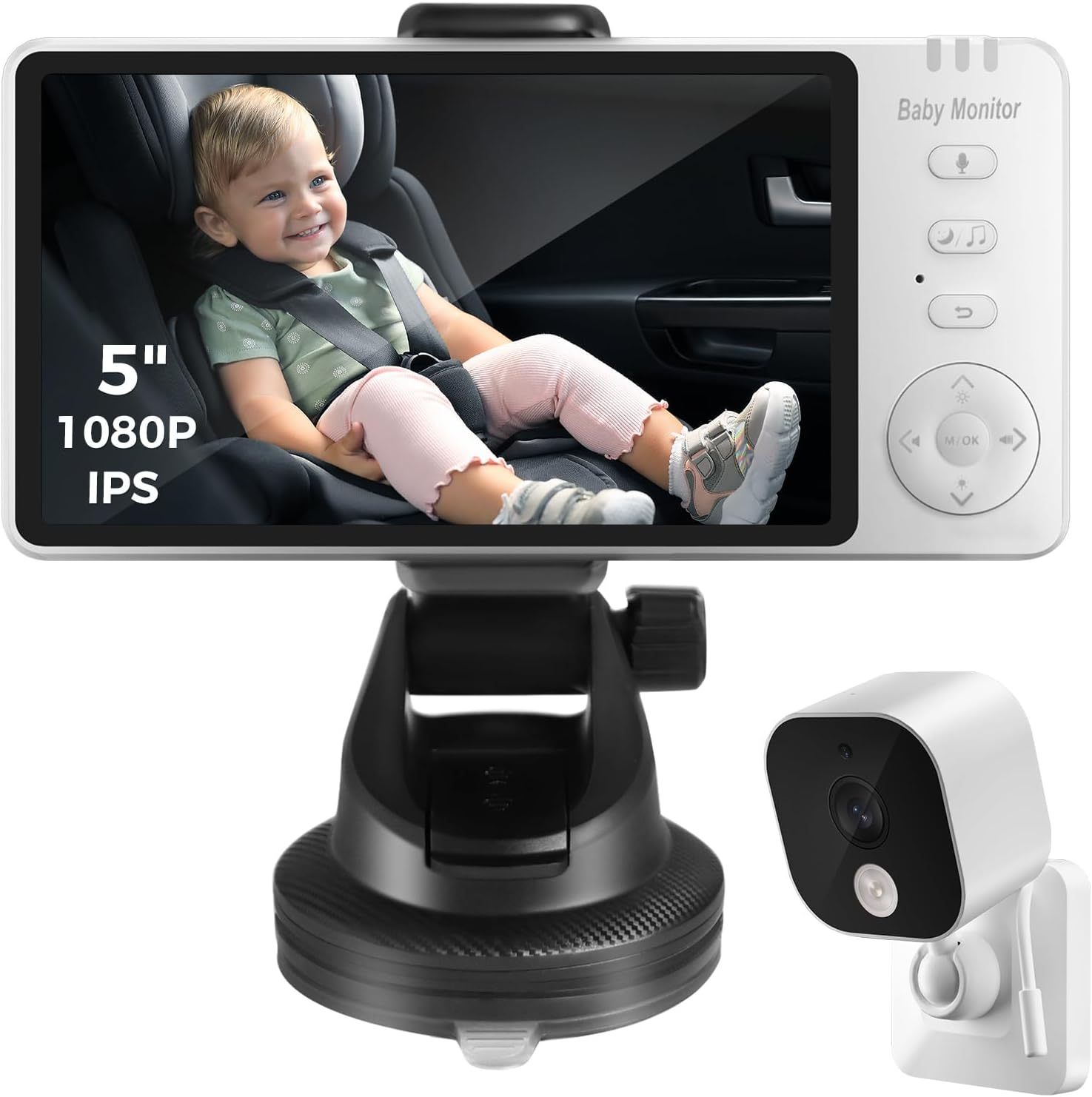 Baby Camera Car with 5 Inch Display: HD Night Vision and Wide Angle Car Mirror Baby Back Seat USB Plug & Play Easy Installation Ideal for Baby Car Seats image number 1