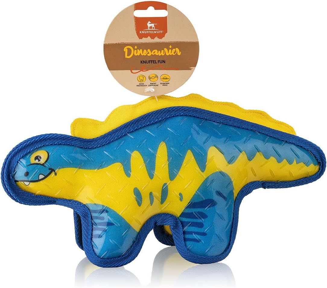 Knuffelwuff Dog Toy Dinosaur Brachiosaurus Made of Rubber and Fabric - Throwing and Fetch Fun for Land and Water with Integrated Squeaker - Bpa-Free image number 1
