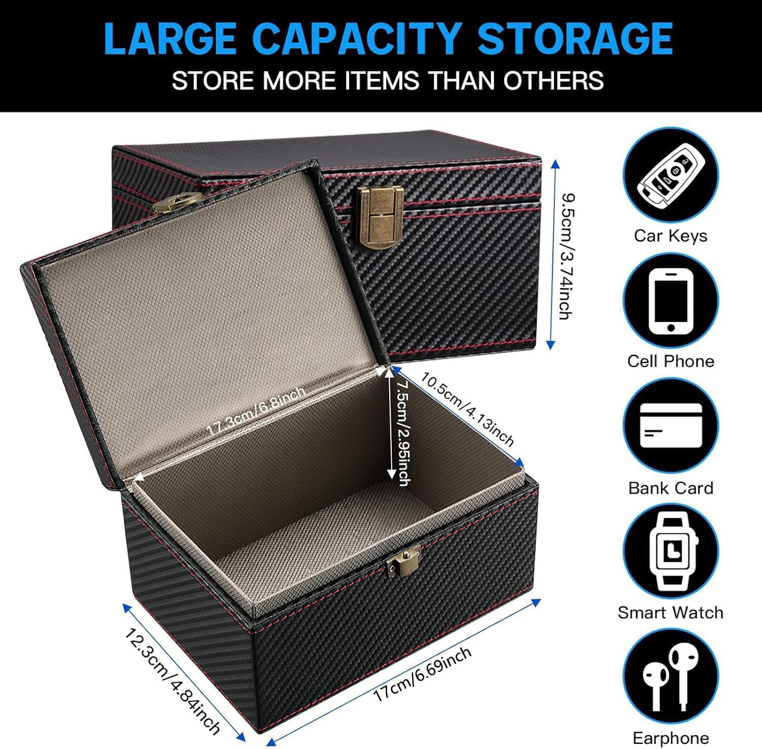 Large Faraday Box & 2 Pack Faraday Bag for Key Fob Protector,Faraday Cage Car Key Fob Signal Blocker Box,Keyless Entry RFID Blocking Set,Protects Car Key with Industry Leading Faraday Protection image number 4