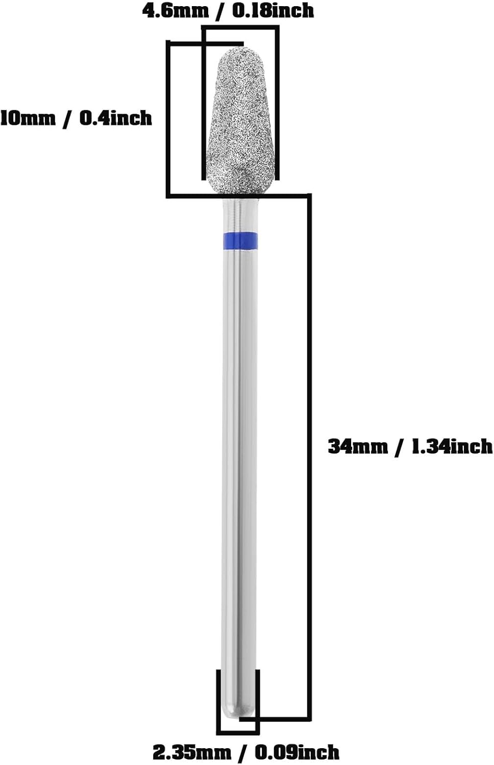 Be in Your Mind 2Pcs Diamond Nail Drill Bit 3/32 Inch Shank Efile Bit 0.09 Inch 2.35Mm Medium Size Shank Pro Electric Nail Bit for Nail Studio Manicure,Cuticle Work and Nail Art image number 3