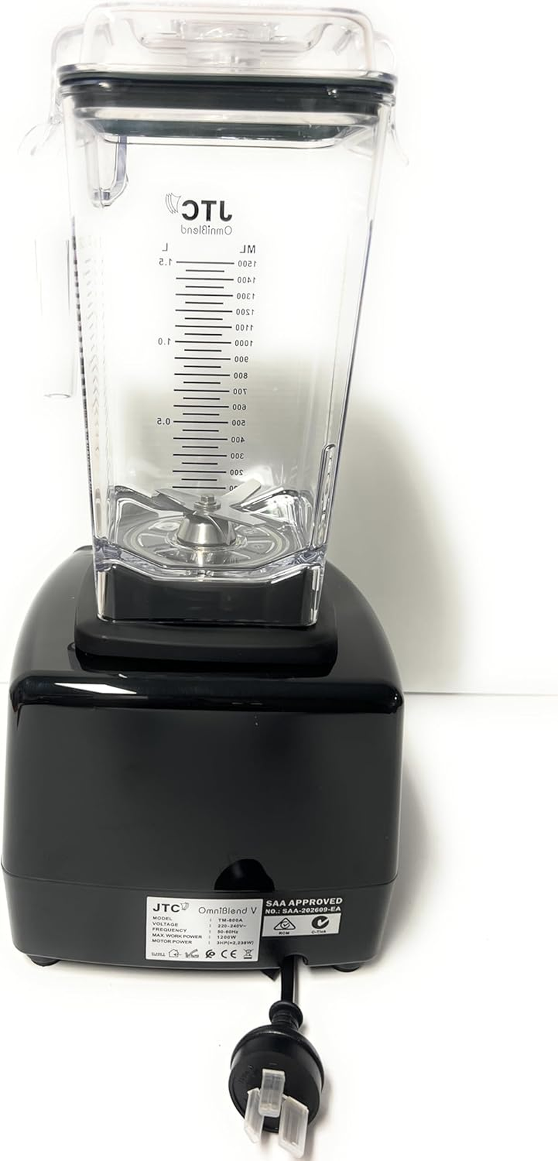 Genuine JTC Omniblend V Heavy Duty Professional Blender, Bpa-Free, 1.5L Jug D Capacity, Multiple Speed Settings 7 Year Warranty by JTC Omniblend image number 4