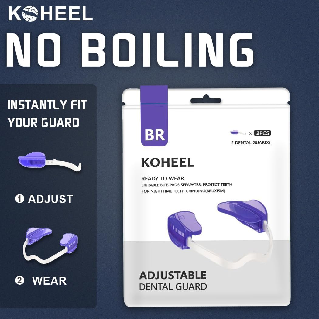 KOHEEL BR Mouth Guard for Teeth Grinding, Adjustable Night Guard, Stops Bruxism Dental Guard (4 Count)