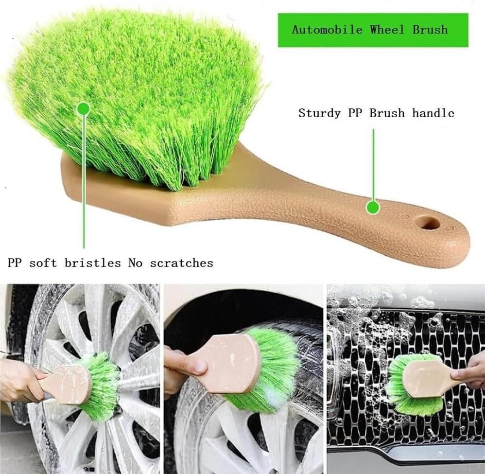 8-Piece Set 157.5 Cm Car Wash Brush,Cleaning Kits with Long Handle Foldable Wash Brush Windshield Window Squeegee Washing Supply Set for All Car,No Shedding of Hair,No Hanging of Threads image number 5