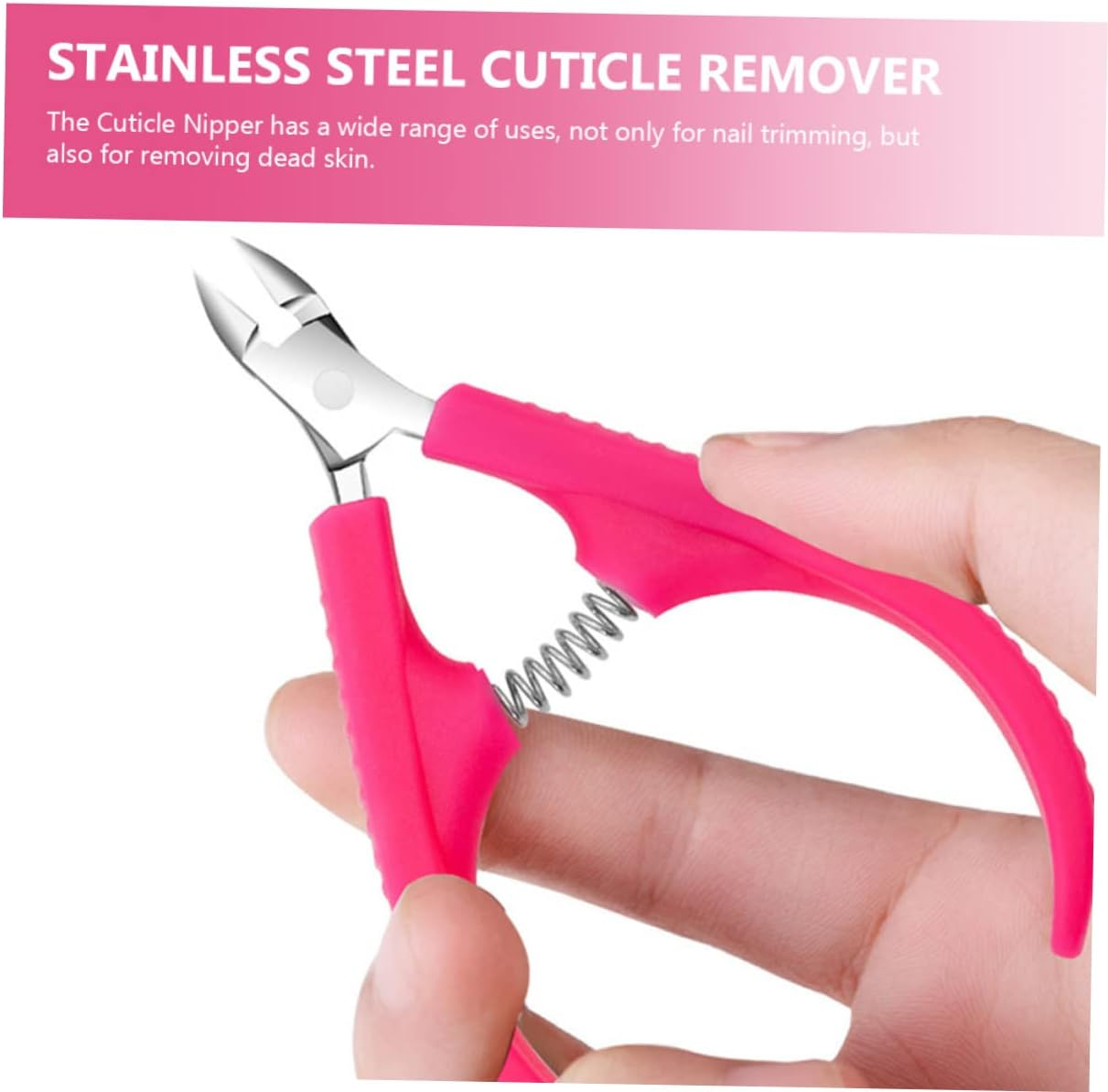 2Pcs Nail Cuticle Clippers Stainless Steel Non-Slip Portable Cuticle Trimmer Dead Skin Remover for Manicure Household Use image number 1