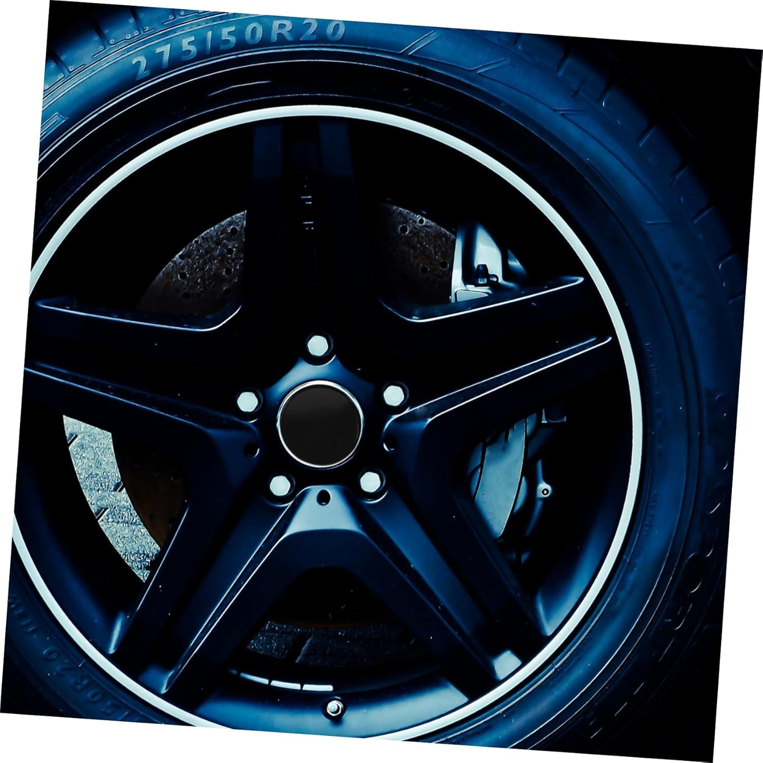 Happyyami 4Pcs Vehicle Wheel Center Caps Black Automotive Rim Hub Covers Replacement Accessories for Car Wheel Hub Decoration Suitable for Season Use image number 2