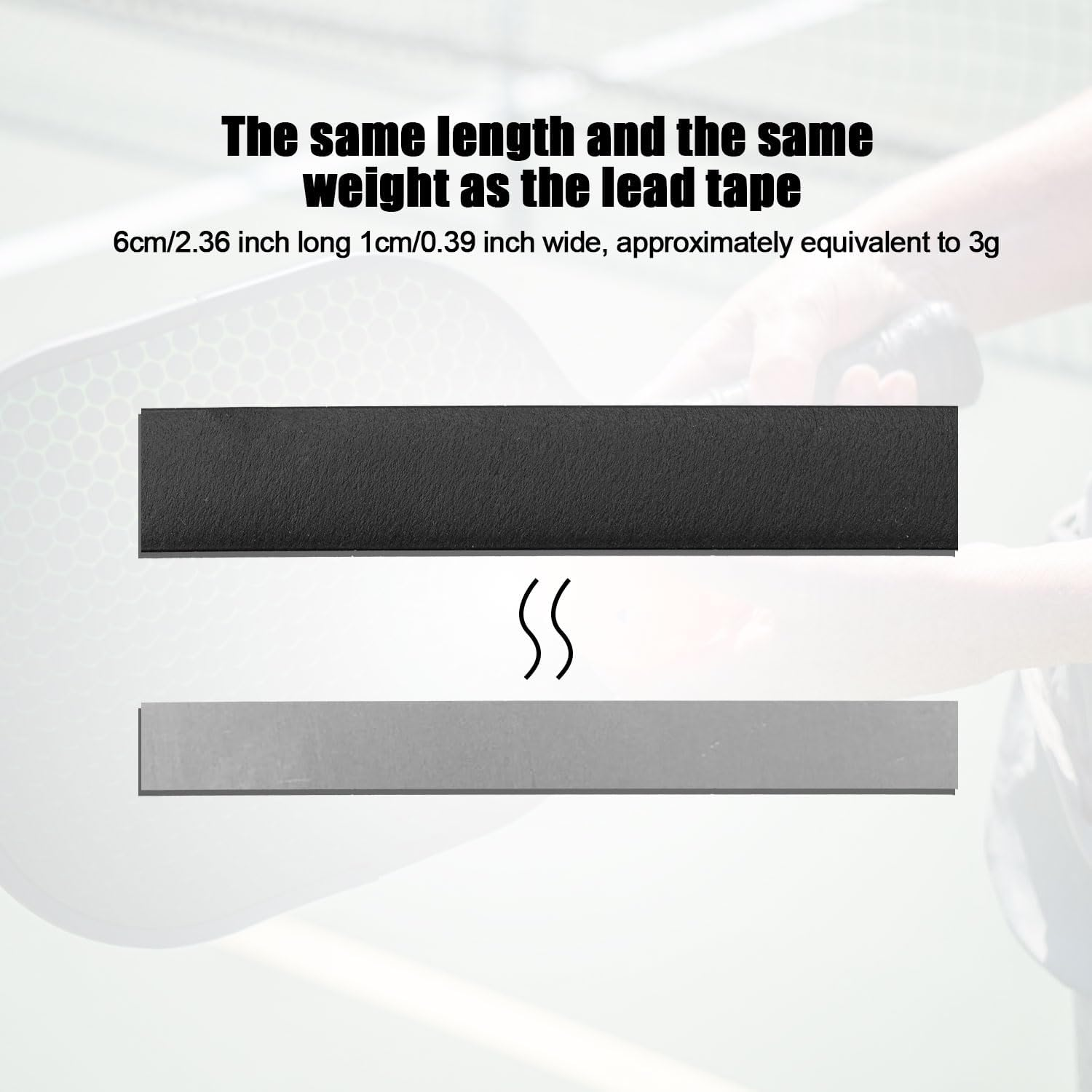 Gosknor Tungsten Tape, 0.39 Inch Width 50G Roll Weight Adhesive Lead Tape for Pickleball Paddles Customizable Alternative Weighted Tape for Pickleball Paddles, Black image number 1