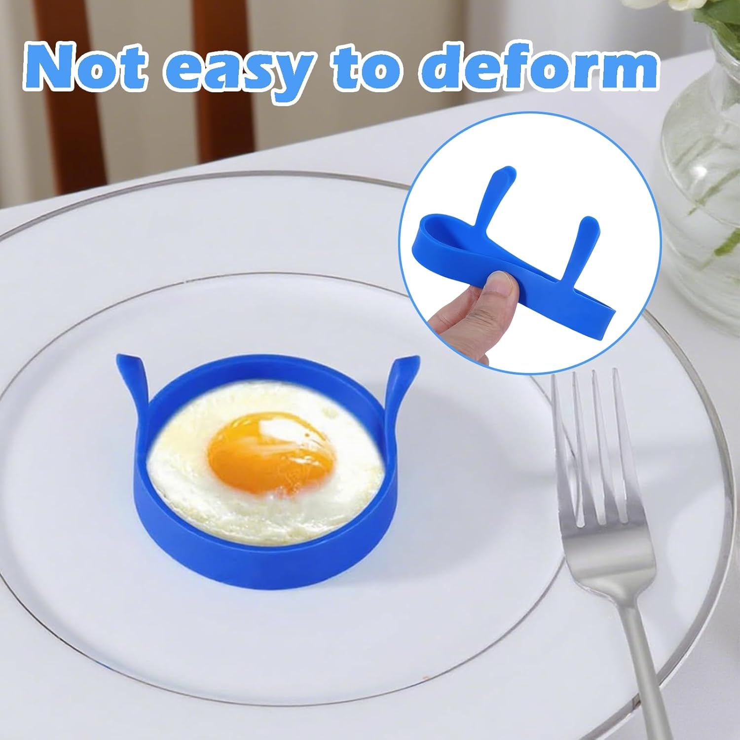 Treayes Egg Rings - 4Pcs Food Grade Silicone, Non - Stick Molds for Fried Eggs, Breakfast Sandwiches, Pancakes, Mcmuffins image number 1