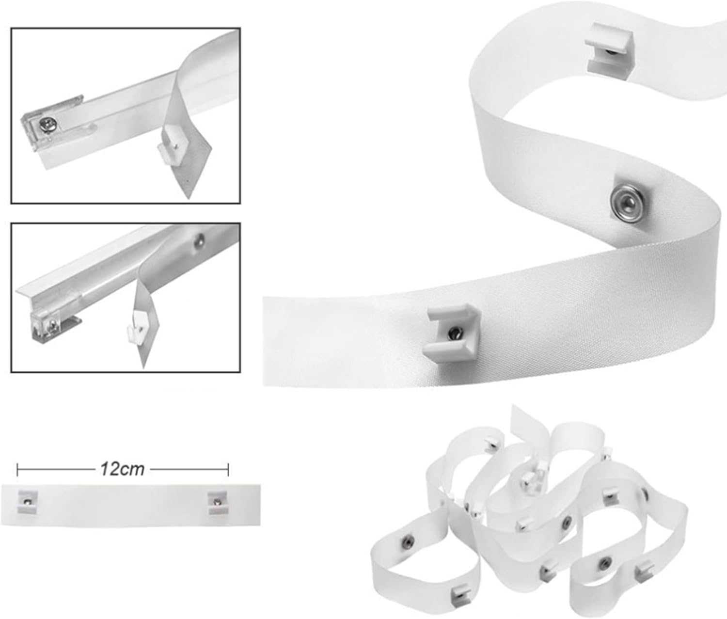 2 Pack RV Clear Glide Tape Set - 1/2 Inch Glides, 72 Inches Each - Smooth Drapery Ring Glide Tape A115 for Effortless Curtain Movement image number 3