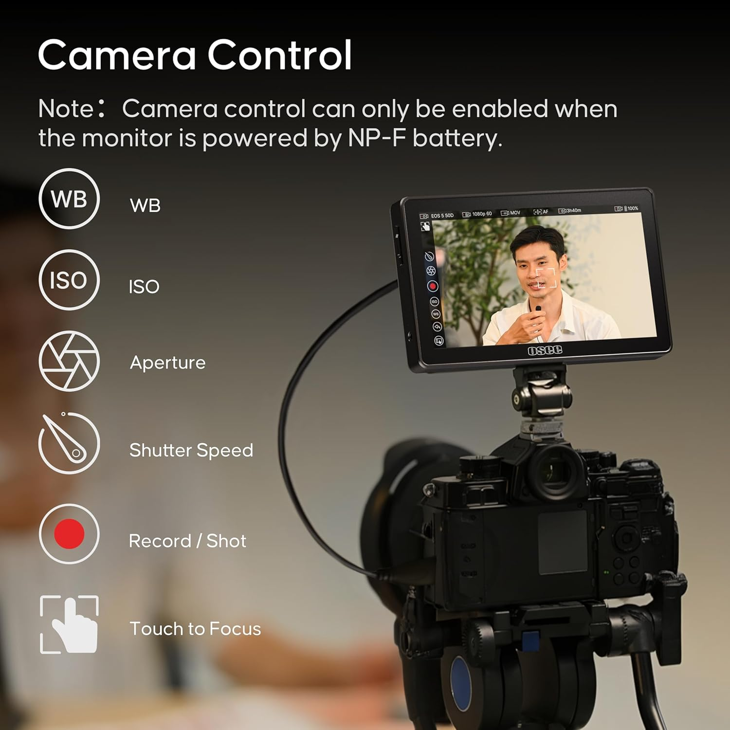 Osee G7 Pro DLSR Camera Monitor 4K 3000Nits 7 Inch Touch Screen Video Field Monitor with Camera Control, 3G-SDI HDMI In/Out, 3D-Luts, Touch to Focus, New UI Flexible Power Supply