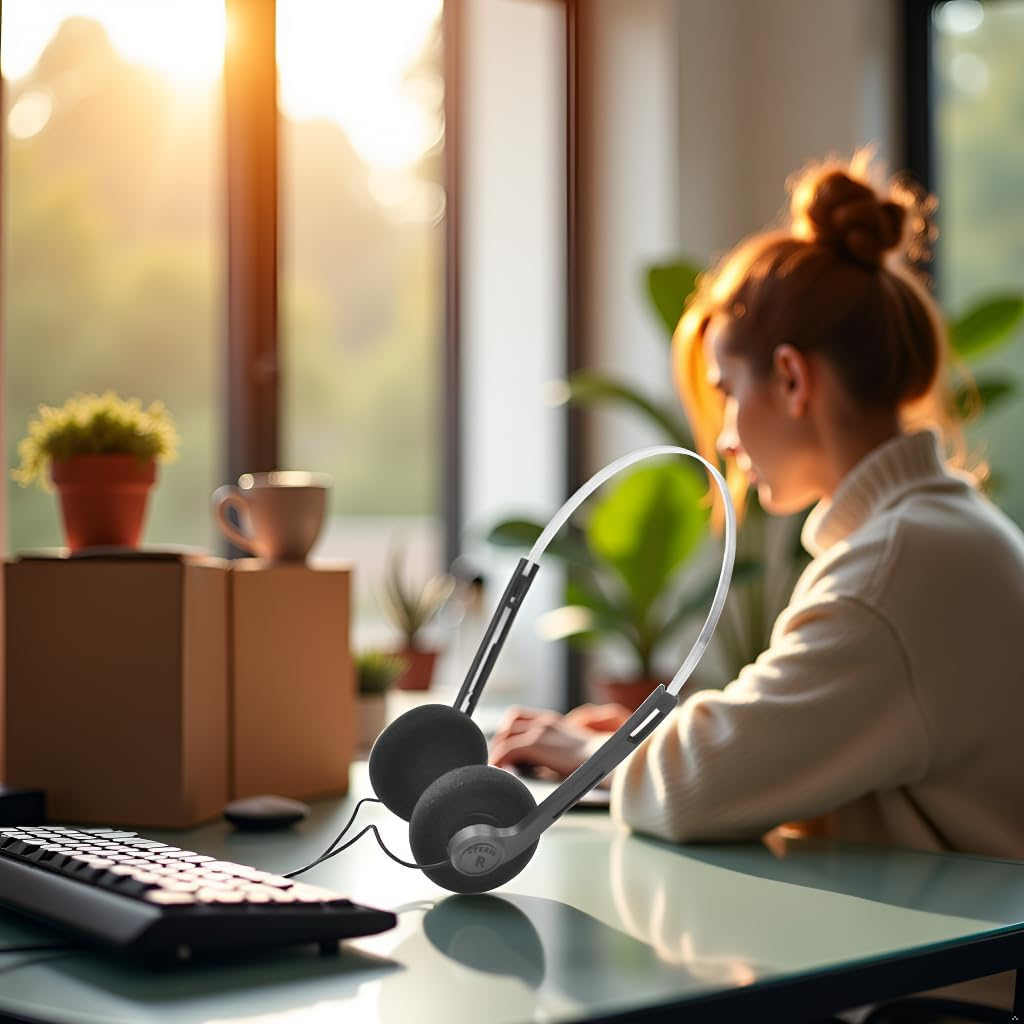 Black Retro Over-Ear Headphone,Vintage Feelings Underwire Headphone,Retro Lightweight Earphones,Hi-Fi Stereo Earphone Headset,Walkman Headphone,For Most Mobile Phones Playback Pevices Headphones image number 5