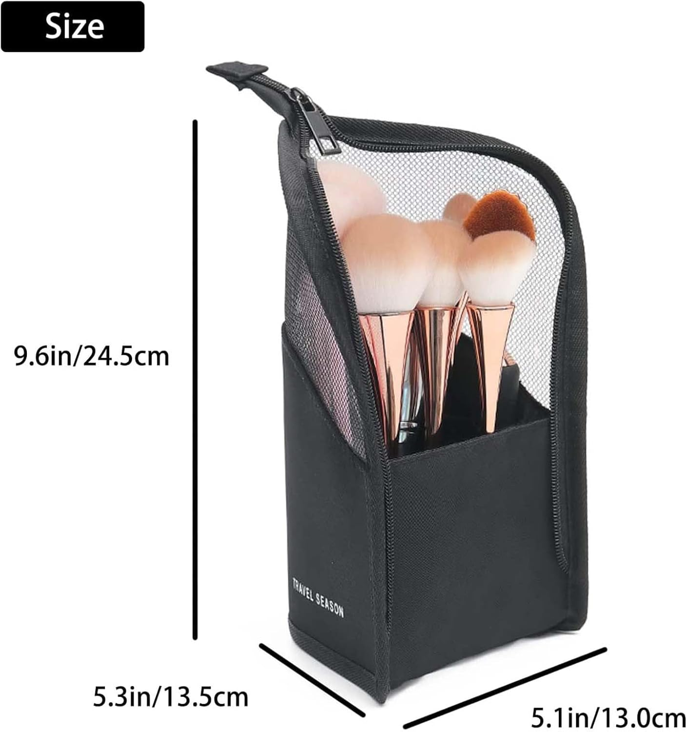 Cosmetic Bag | Portable Standing Makeup Brush Holder | Makeup Brush Case for Artists, Portable Cosmetic Bag, Brushes Not Included, Storage Organizer
