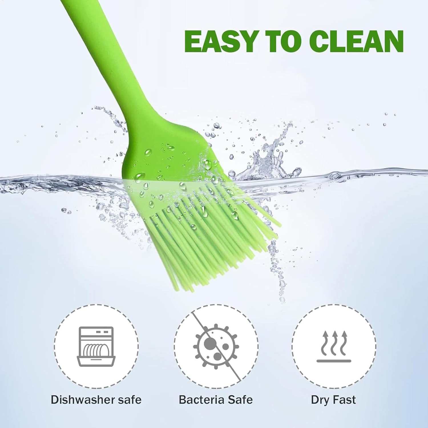 Silicone Basting Pastry Brush, 6PCS Heat Resistant Food Brush Spread Oil Butter Sauce for BBQ Grill Baking Kitchen Cooking (2 Large, 4 Small)