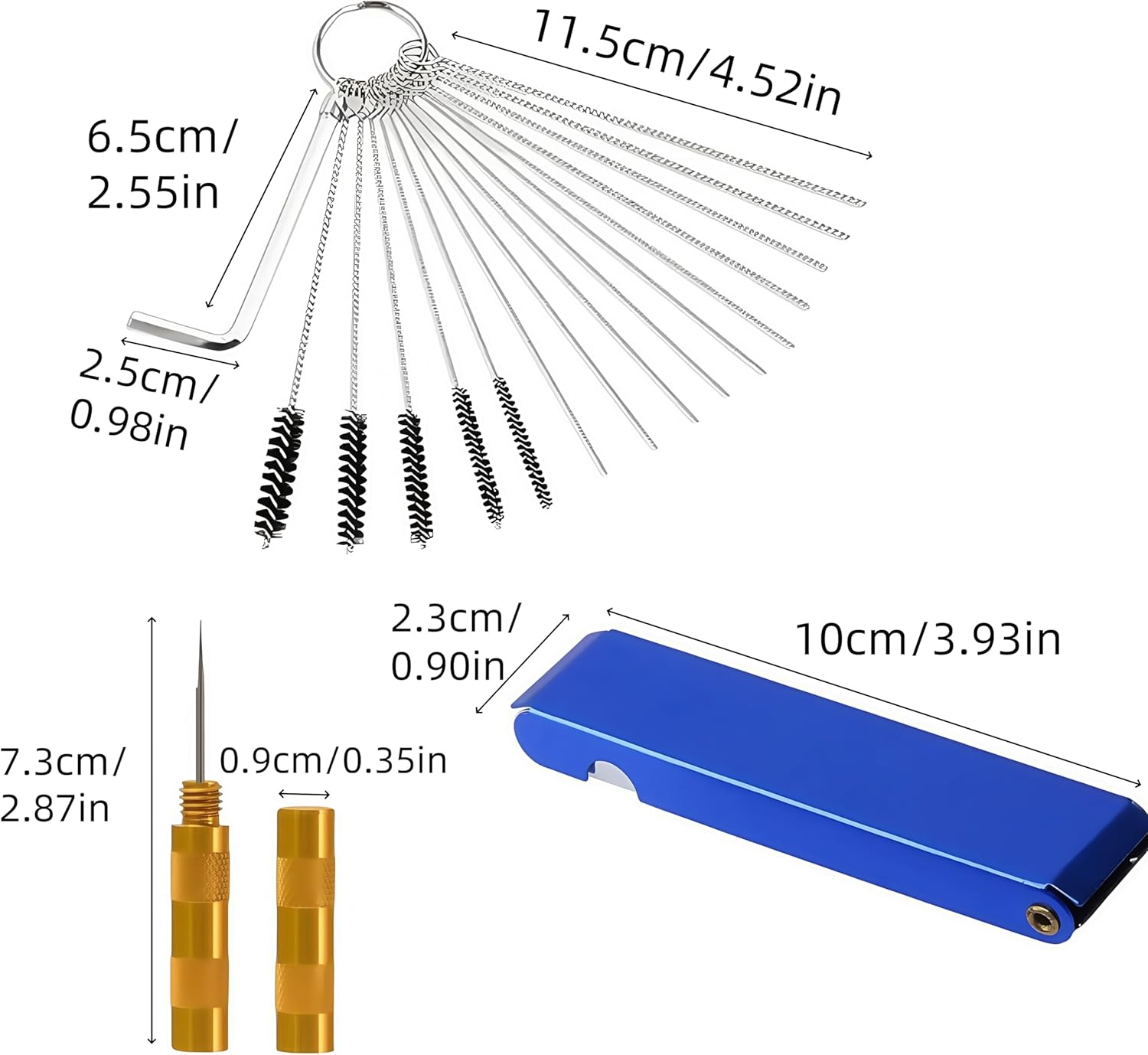 Carbon Dirt Jet Cleaner Carburetor,62 Pcs Welding Torch Tip Dirt Set Carb Jet Tool,Carb Cabon Jet Cleaner Remove Nozzle Paint Dirt Tattoo Tube,For Carbon Dirt Jet Nozzles Gas Orifice Engine Carburetor image number 1