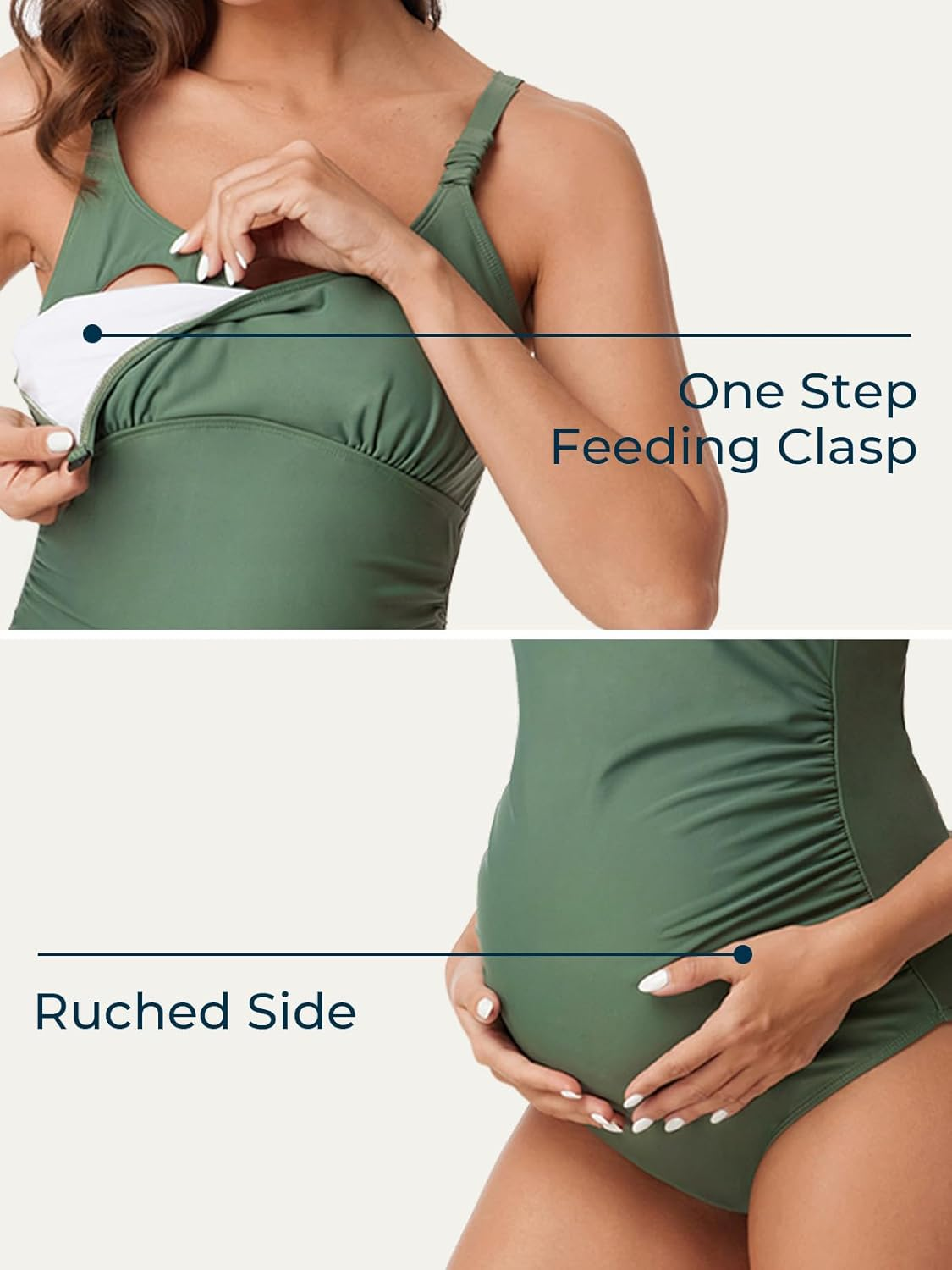 Summer Mae Nursing One-Piece Maternity Swimsuit Breastfeeding Swimsuit Pregnancy Swimwear image number 2