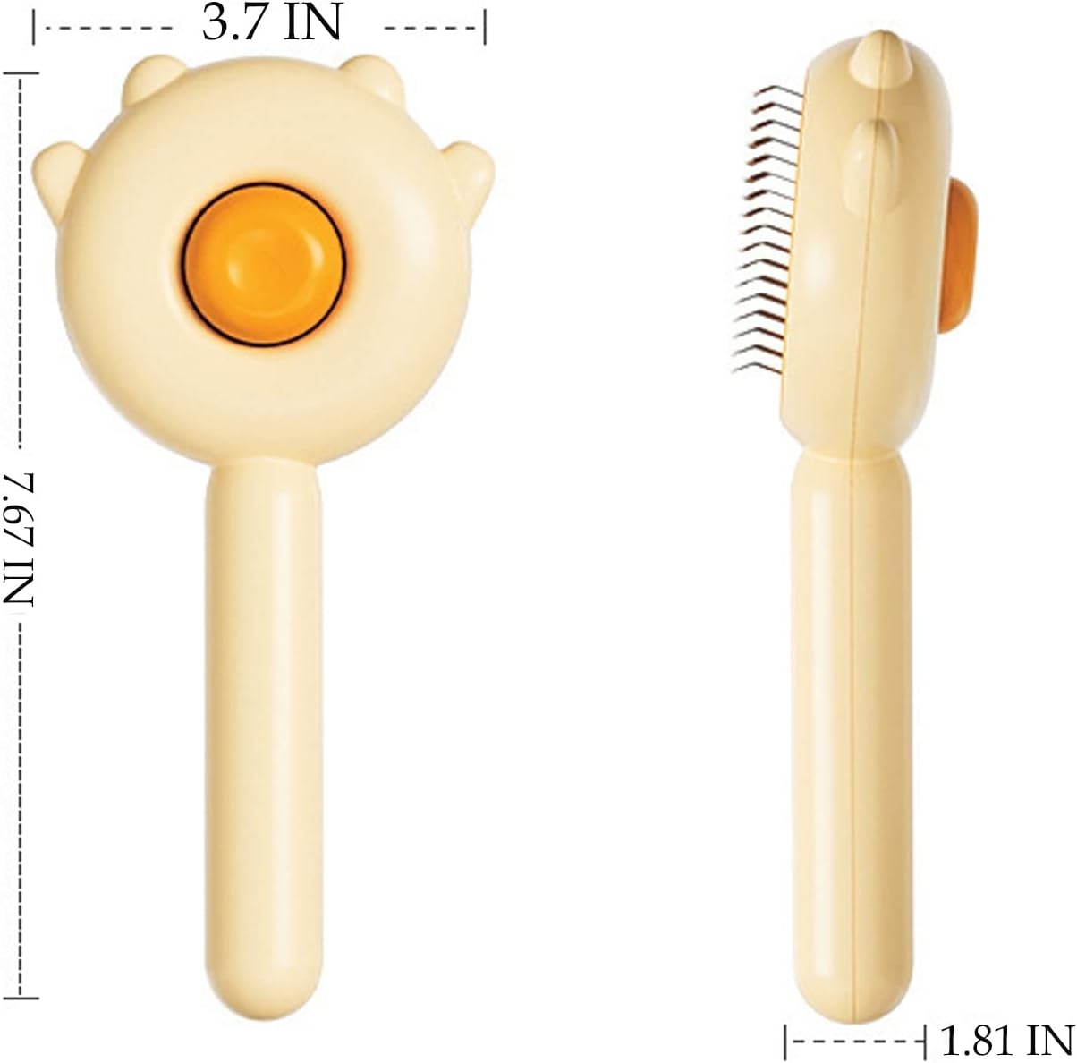 Vingtank Pet Hair Cleaner Brush, Hair Brush for Cats and Dogs, Self Cleaning Slicker Comb for Kitten, Removes Tangles Loose Fur (Yellow, Hair Type: Thin, Thick, Curly) image number 3