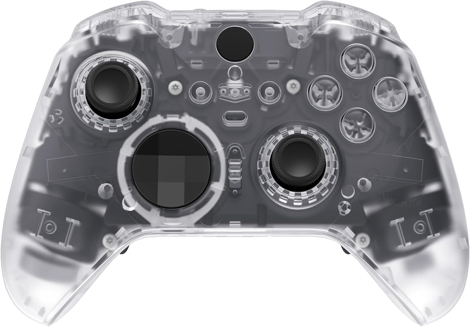 Extremerate Full Set Shell Buttons for Xbox One Elite Series 2 Controller, Clear Replacement Faceplate Back Plate Bottom Shell Case with Buttons for Xbox Elite Series 2 Core Controller - Model 1797 - Clear Black image number 6